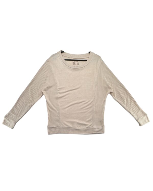 Peacocks Bluza Damska beżowa Prążkowana M L 38 40 EU