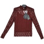 Vero Moda Bluzka Koronkowa Bordowa XS 34 EU - zdjęcie 1