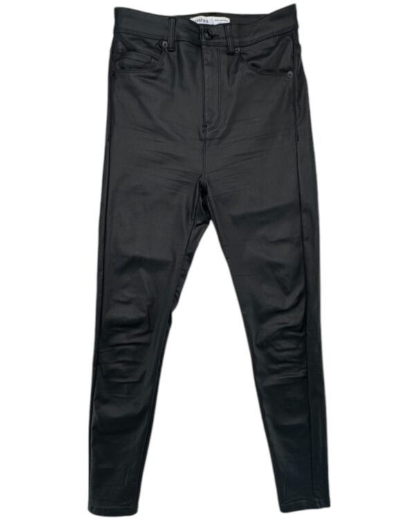 Bershka Damskie Spodnie Czarne Skórzane S 36 EU