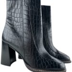 River Island Botki Skórzane Czarne Krokodyl 39 EU - zdjęcie 1