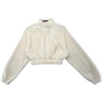 Bershka Bluzka Damska Krótka Miś Kremowa XS 34 EU - zdjęcie 1