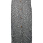 PrettyLittleThing Spódnica Maxi Damska Szara Guziki M 38 EU - zdjęcie 1