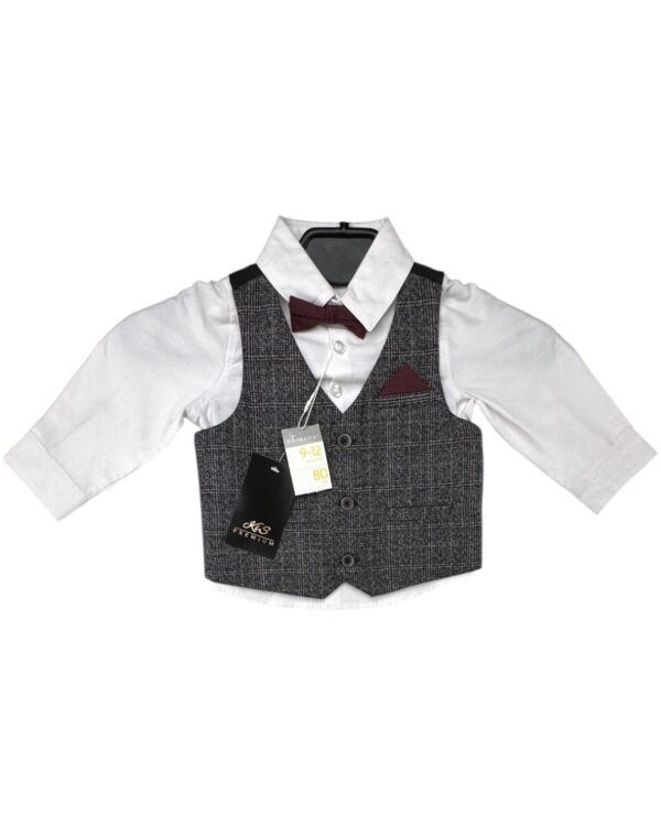 Primark Komplet Dziecięcy Koszula + Kamizelka + Muszka 80 CM 9-12 MSC