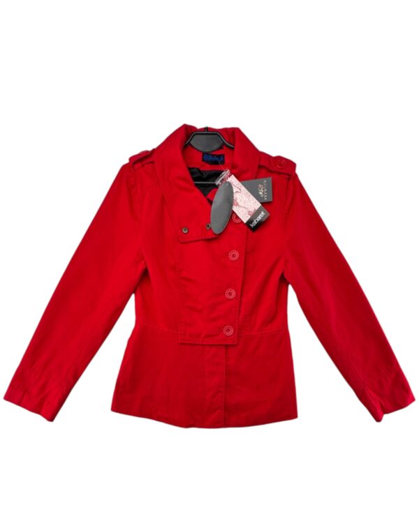 Kabaret Płszcz Damski Przejściowy Czerwony Klasyczny M 38 EU