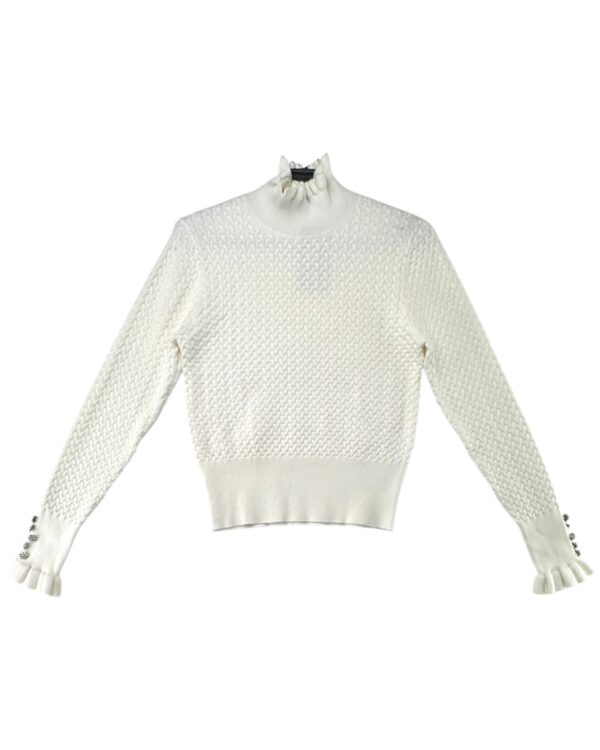 Zara Sweter Damski Ecru Golf Wiskoza M 38 EU