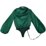 PrettyLittleThing Body Satynowe Zielone 32 EU - zdjęcie 1