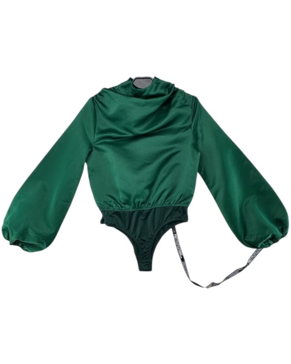 PrettyLittleThing Body Satynowe Zielone 32 EU