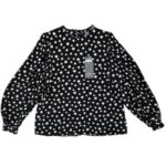 Primark Bluzka Damska Czarna W Białe Grochy M 38 EU - zdjęcie 1