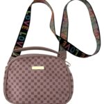 Torebka Damska Różowa Wzór Pasek LOVE - zdjęcie 1