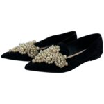 Baleriny Damskie Kobiece Czarne Eleganckie Z Perełkami R.41 EU - zdjęcie 3