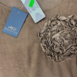 Bluzka Bawełniana Karmelowa Ozdoba Kwiat One Size - zdjęcie 2