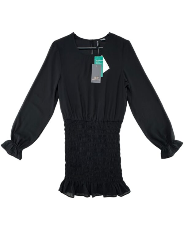 HM Divided Sukienka Czarna Gumka Dół Długi Rękaw M 38 EU