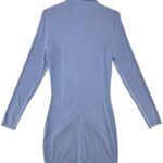 HM Divided Sukienka Koszulowa Niebieska Marszczenie M 38 EU - zdjęcie 3