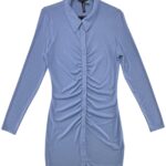 HM Divided Sukienka Koszulowa Niebieska Marszczenie M 38 EU - zdjęcie 1