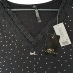 Evans Koszula Nocna Damska Czarna W Białe Groszki XXL 44 EU - zdjęcie 2