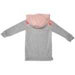 FF Bluza Dziewczęca Szaro Różowa Z Kapturem Cekiny 98-104 CM 3-4 Lata - zdjęcie 3