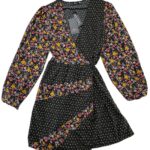 Boohoo Sukienka Czarna W Kwiaty I Groszki M 38 EU - zdjęcie 1
