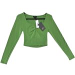 Nasty Gal Bluzka Damska Zielona Krótka S 36 EU - zdjęcie 1