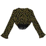 Bershka Bluzka Damska Top Czarna Kwiatowa Z Koronką S 36 EU - zdjęcie 3