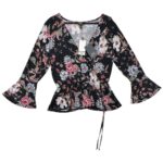 Lipsy London Bluzka Damska Czarna W Kwiaty XL 42 EU - zdjęcie 1