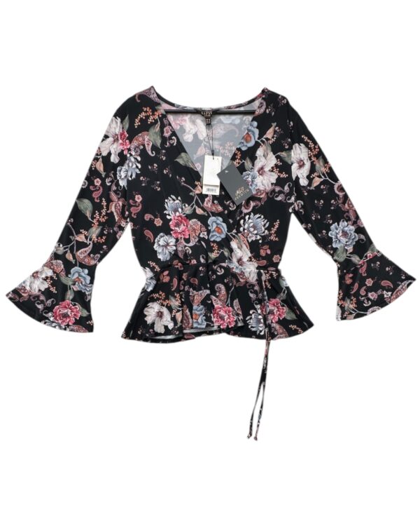 Lipsy London Bluzka Damska Czarna W Kwiaty XL 42 EU