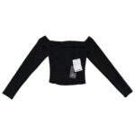 Bershka Bluzka Damska Czarna Dopasowana XS 34 EU - zdjęcie 1