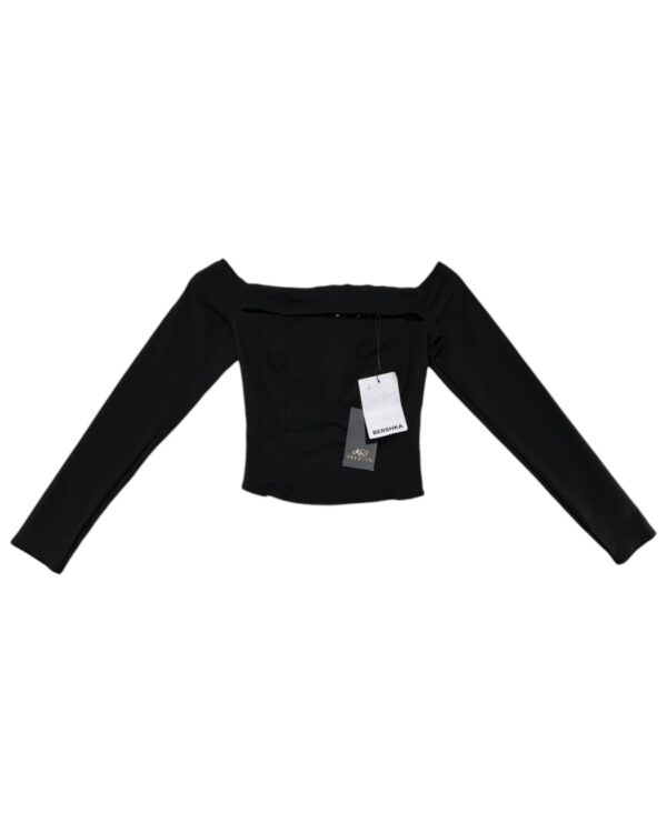 Bershka Bluzka Damska Czarna Dopasowana XS 34 EU