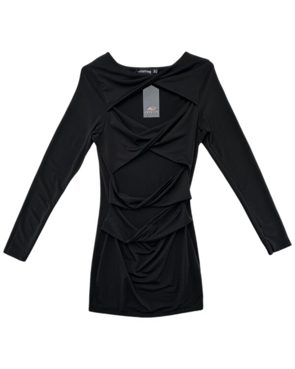 PrettyLittleThing Sukienka Czarna Marszczona L 40 EU