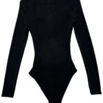 Body Damskie Czarne Z Długim Rękawem Wycięcie S 36 EU - zdjęcie 2