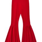 River Island Spodnie Damskie Czerwone Dzwony M 38 EU - zdjęcie 1