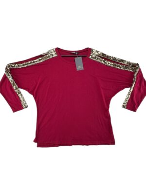 Yoins Bluzka Damska Bordowa Z Cekinami L 40 44 EU