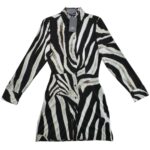 PrettyLittleThing Sukienka Koszulowa Czarno Biała Zebra XS 34 EU - zdjęcie 1