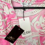 Robin Marynarka Narzuta Różowa Pasek Wzór L 40 EU - zdjęcie 2