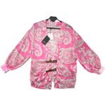 Robin Marynarka Narzuta Różowa Pasek Wzór L 40 EU - zdjęcie 1