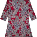 Sukienka Wzorzysta Bordowa Paisley S 36 EU - zdjęcie 2