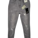 Denim CO. Szare Spodnie Jeansowe Skinny Z Przetarciami 158 CM 12 13 LAT - zdjęcie 1