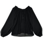 Gina Tricot Bluzka Czarna Elegancka Bufiaste Rękawy S 36 EU - zdjęcie 1