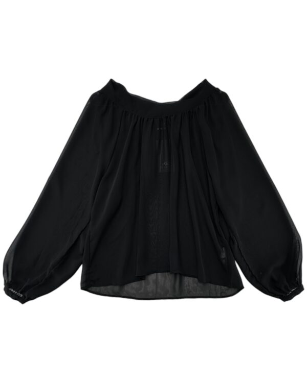 Gina Tricot Bluzka Czarna Elegancka Bufiaste Rękawy S 36 EU