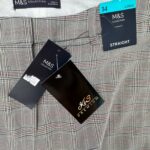 MS Spodnie Męskie Eleganckie Szara Kratka XL 42 EU - zdjęcie 2