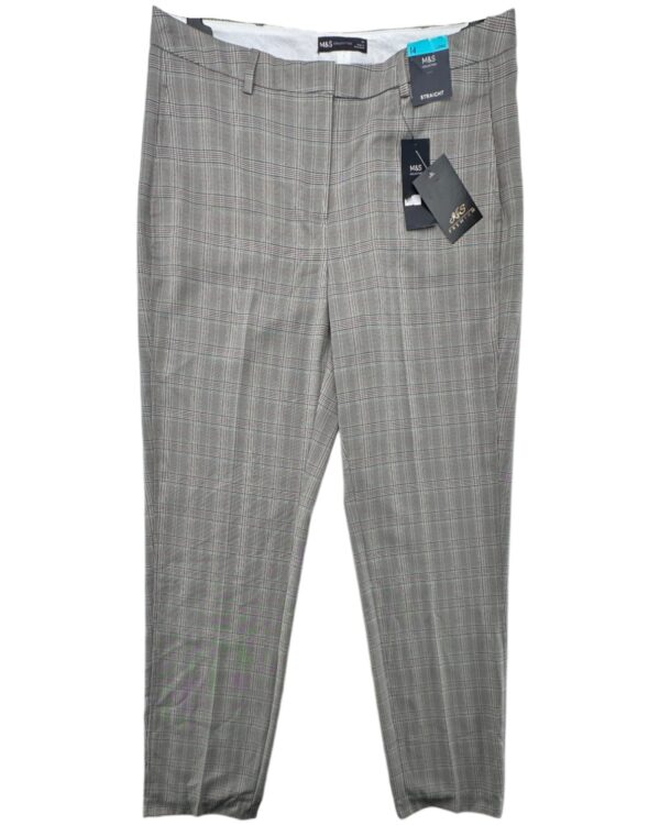 MS Spodnie Męskie Eleganckie Szara Kratka XL 42 EU