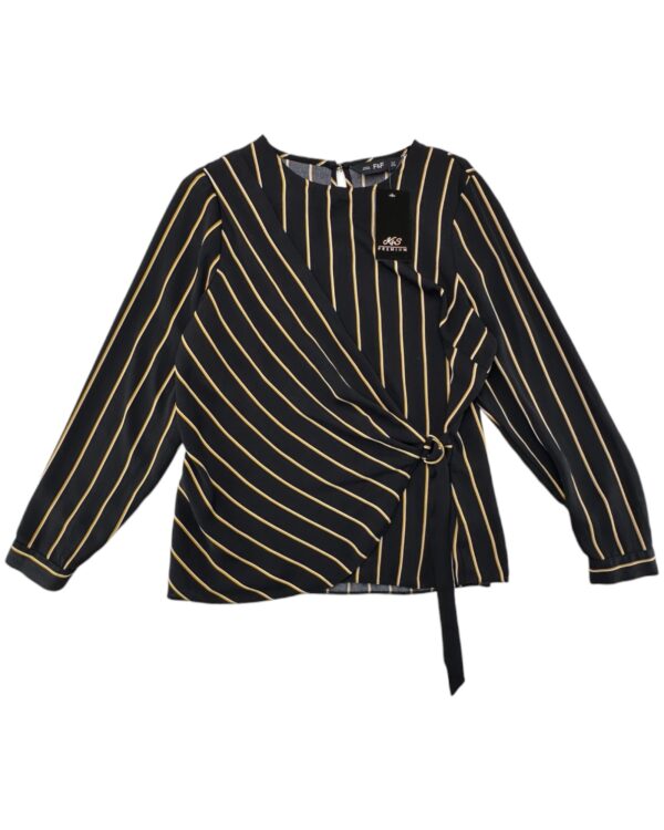 FF Bluzka Damska Czarna W Paski L 40 EU