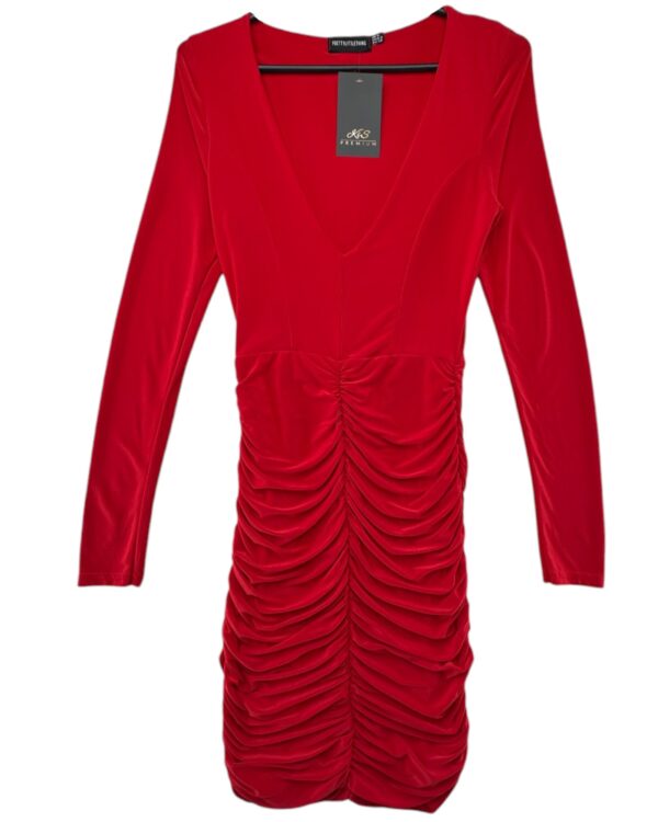 PrettyLittleThing Czerwona Sukienka Damska Dopasowana XS 34 EU