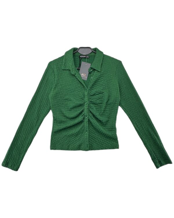 Stradivarius Bluzka Damska Zielona Teksturowana L 40 EU