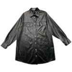 MiXmi Koszula Damska Czarna Imitacja Skóry L 40 EU - zdjęcie 1