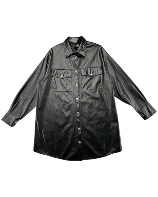 MiXmi Koszula Damska Czarna Imitacja Skóry L 40 EU