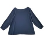 Pala D’Oro Bluzka Damska Granatowa Plisowane Rękawy L 40 EU - zdjęcie 3