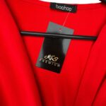 Boohoo Bluzka Damska Czerwona Wiązanie L 40 EU - zdjęcie 2