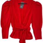 Boohoo Bluzka Damska Czerwona Wiązanie L 40 EU - zdjęcie 1