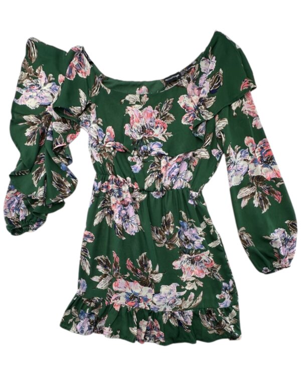 PrettyLittleThing Sukienka Zielona Kwiaty M 38 EU