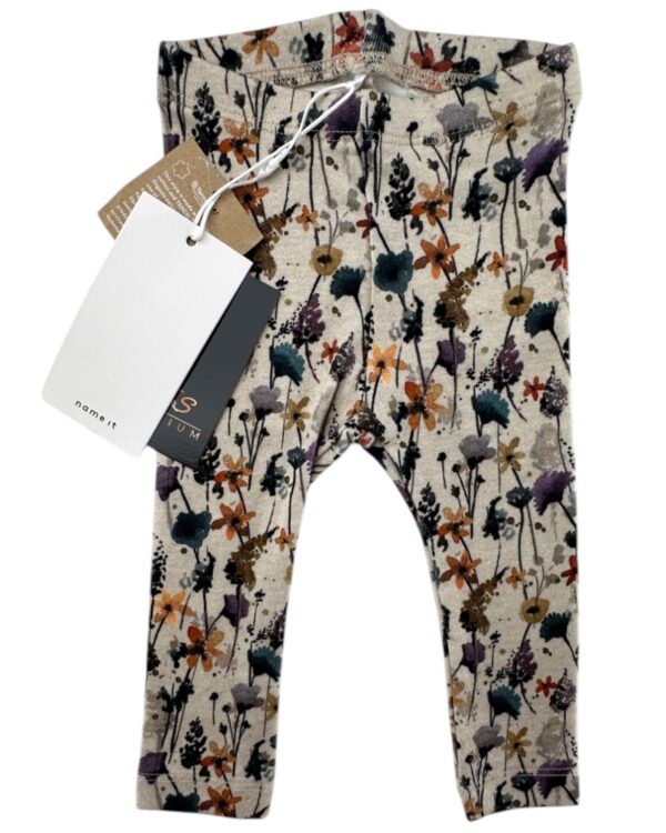 Name It Legginsy Dziecięce Beżowe W Kwiaty 68 CM 4-6 MSC